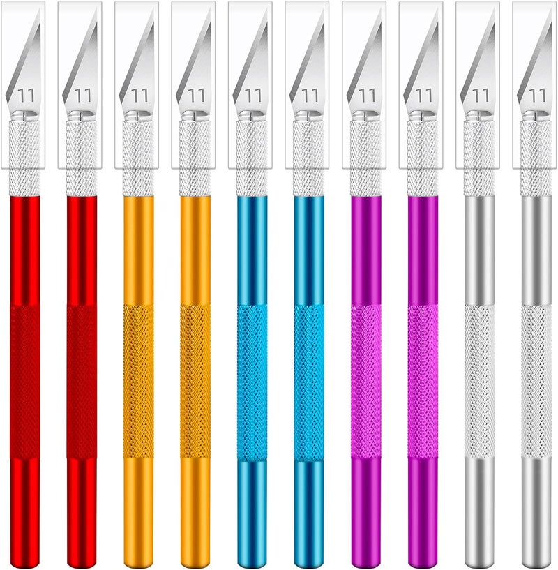 Jetmore 10 Pack Exacto Knife Set, Precision Craft and Hobby Knife for DIY Projects, Scrapbooking, Pumpkin Carving, and Art Cutting - Image 1